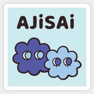 AJISAI - Cryptic Nihongo - Cartoon Hydrangea with Japanese Sticker